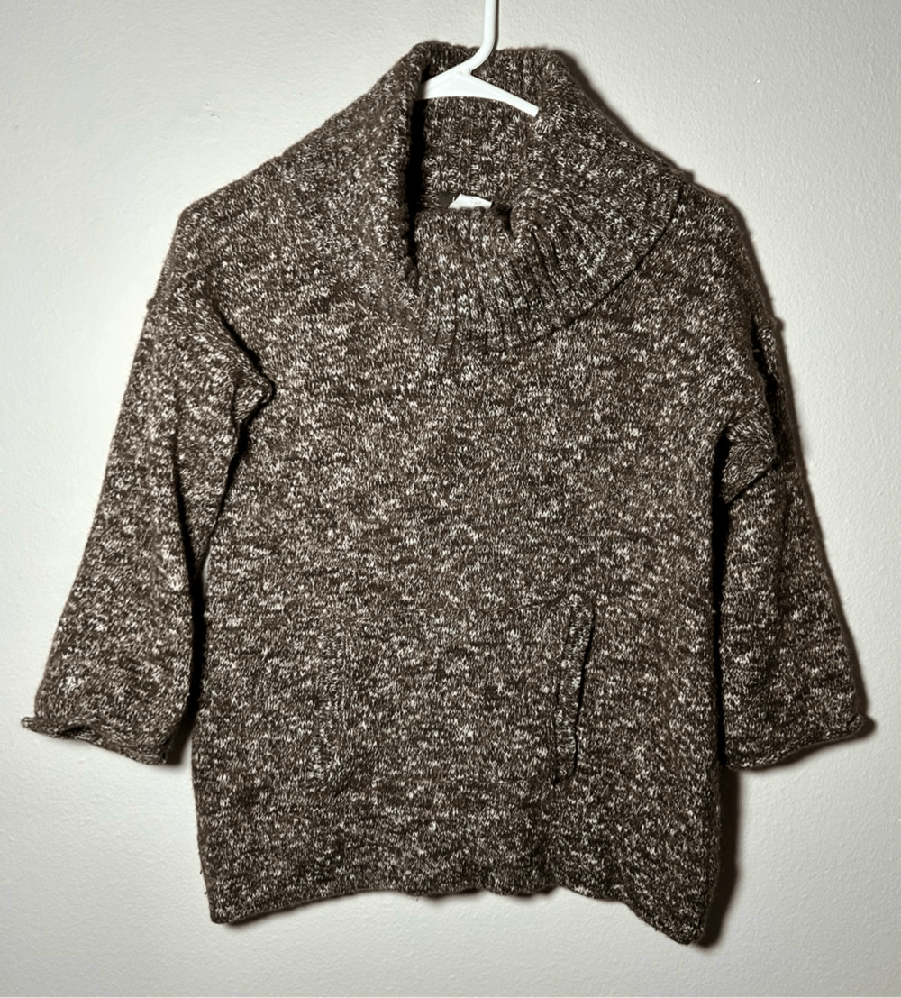 J. Crew Women’s Wool Knit Cowl Neck Sweater Brown/Gray Sz M